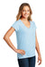 District DT8001 Womens Re-Tee Short Sleeve V-Neck T-Shirt Crystal Blue Model 3q