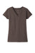 District DT8001 Womens Re-Tee Short Sleeve V-Neck T-Shirt Heather Deep Brown Flat Front