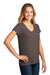 District DT8001 Womens Re-Tee Short Sleeve V-Neck T-Shirt Heather Deep Brown Model 3q