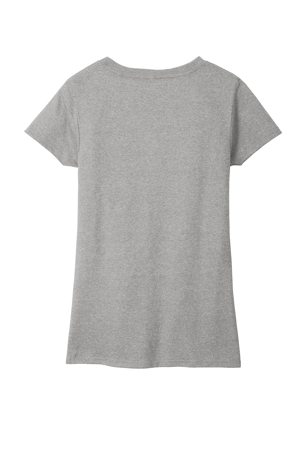 District DT8001 Womens Re-Tee Short Sleeve V-Neck T-Shirt Heather Light Grey Flat Back