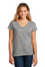 District DT8001 Womens Re-Tee Short Sleeve V-Neck T-Shirt Heather Light Grey Model Front