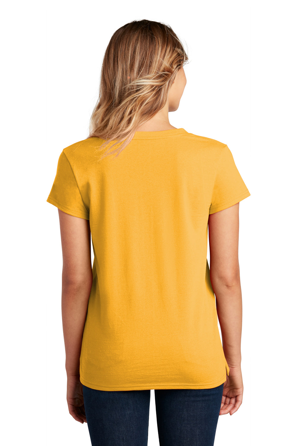 District DT8001 Womens Re-Tee Short Sleeve V-Neck T-Shirt Maize Yellow Model Back