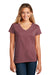 District DT8001 Womens Re-Tee Short Sleeve V-Neck T-Shirt Heather Maroon Model Front