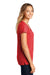 District DT8001 Womens Re-Tee Short Sleeve V-Neck T-Shirt Ruby Red Model Side