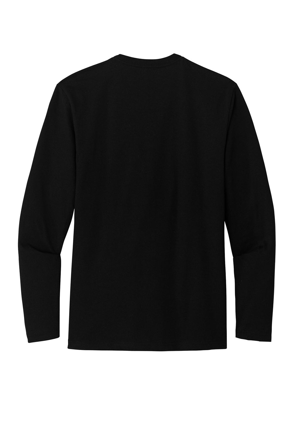 District DT8003 Mens Re-Tee Long Sleeve Crewneck T-Shirt Black Flat Back