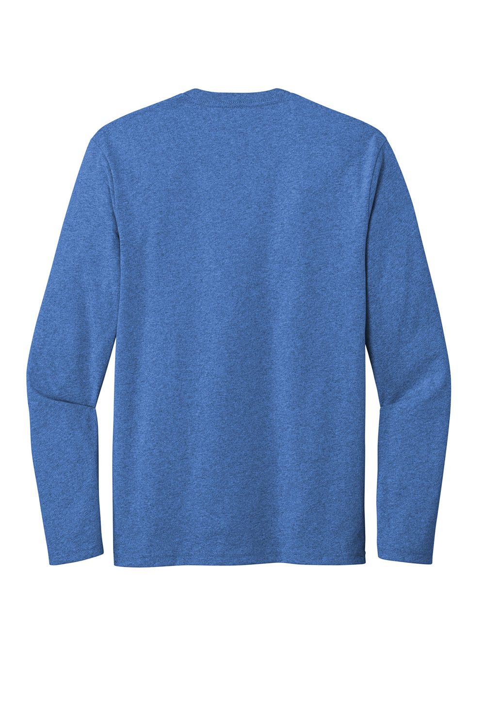 District DT8003 Mens Re-Tee Long Sleeve Crewneck T-Shirt Heather Blue Flat Back