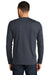 District DT8003 Mens Re-Tee Long Sleeve Crewneck T-Shirt Heather Navy Blue Model Back