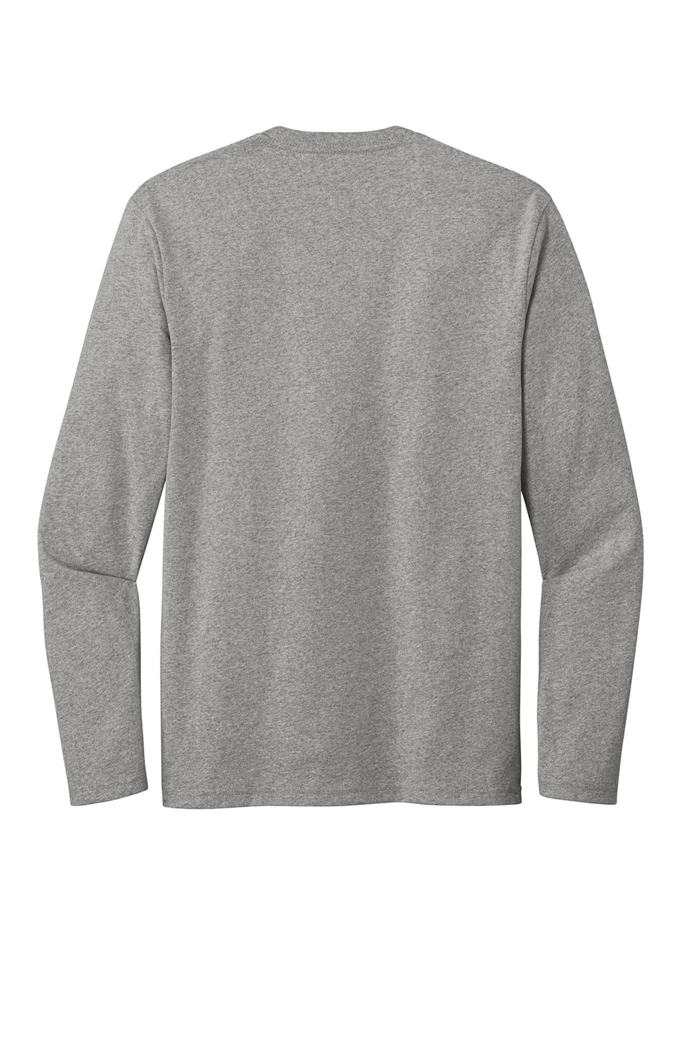 District DT8003 Mens Re-Tee Long Sleeve Crewneck T-Shirt Heather Light Grey Flat Back