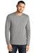 District DT8003 Mens Re-Tee Long Sleeve Crewneck T-Shirt Heather Light Grey Model Front