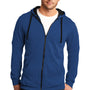 District Mens The Concert Fleece Full Zip Hooded Sweatshirt Hoodie - Deep Royal Blue