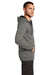 District DT800 Mens The Concert Fleece Full Zip Hooded Sweatshirt Hoodie Grey Model Side