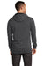 District DT800 Mens The Concert Fleece Full Zip Hooded Sweatshirt Hoodie Heather Charcoal Grey Model Back