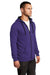 District DT800 Mens The Concert Fleece Full Zip Hooded Sweatshirt Hoodie Purple Model 3q