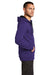 District DT800 Mens The Concert Fleece Full Zip Hooded Sweatshirt Hoodie Purple Model Side