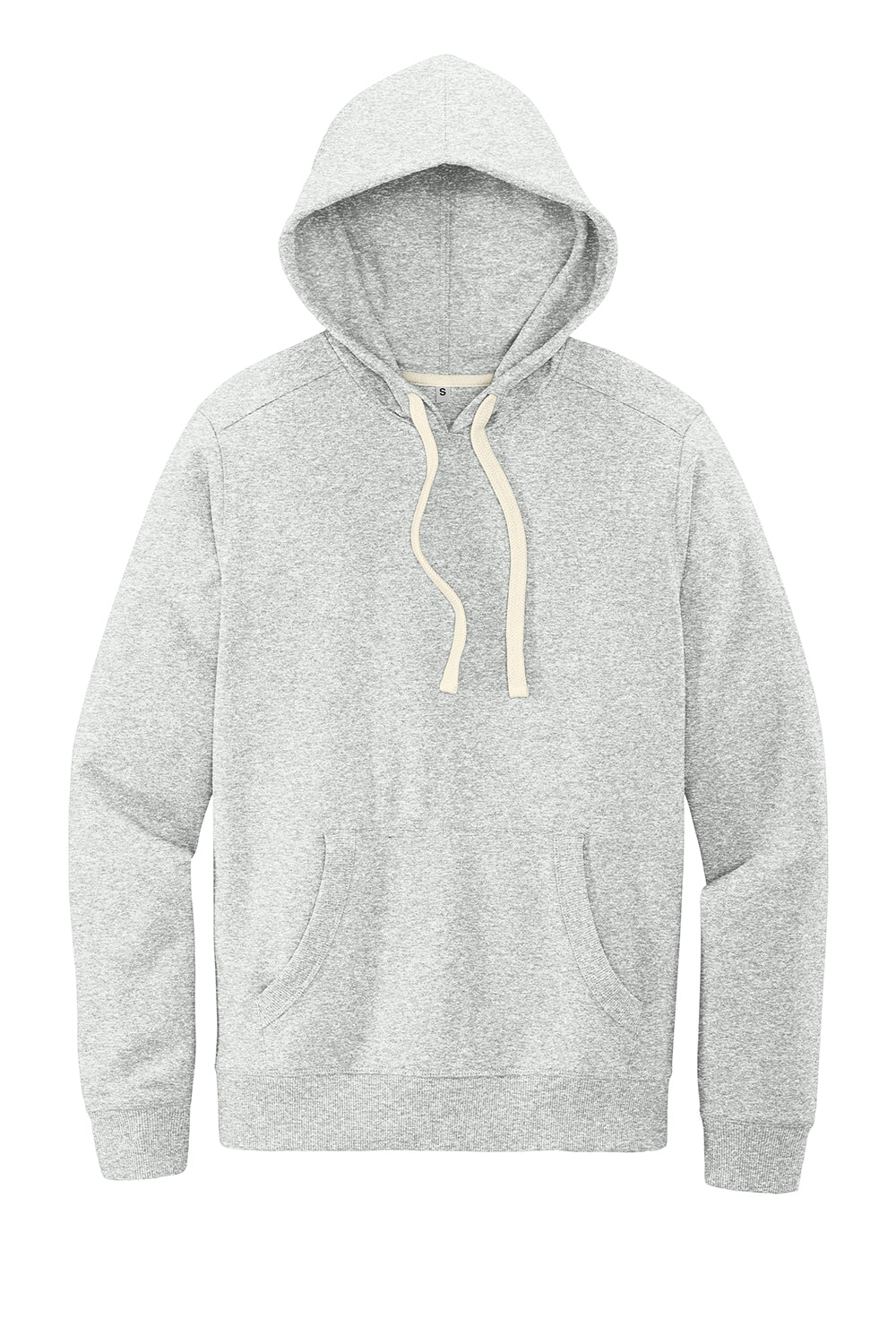 District DT8100 Mens Re-Fleece Hooded Sweatshirt Hoodie Ash Grey Flat Front