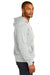 District DT8100 Mens Re-Fleece Hooded Sweatshirt Hoodie Ash Grey Model Side