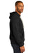 District DT8100 Mens Re-Fleece Hooded Sweatshirt Hoodie Black Model Side