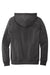 District DT8100 Mens Re-Fleece Hooded Sweatshirt Hoodie Heather Charcoal Grey Flat Back