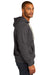 District DT8100 Mens Re-Fleece Hooded Sweatshirt Hoodie Heather Charcoal Grey Model Side