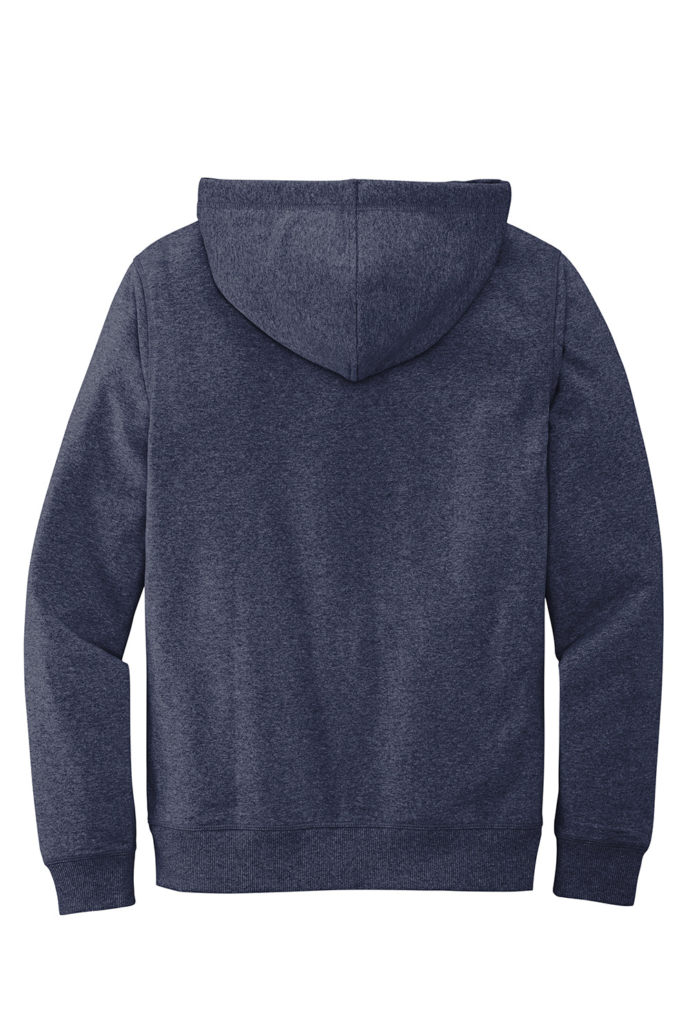 District DT8100 Mens Re-Fleece Hooded Sweatshirt Hoodie Heather Navy Blue Flat Back