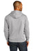 District DT8100 Mens Re-Fleece Hooded Sweatshirt Hoodie Heather Light Grey Model Back