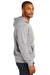 District DT8100 Mens Re-Fleece Hooded Sweatshirt Hoodie Heather Light Grey Model Side