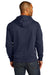 District DT8100 Mens Re-Fleece Hooded Sweatshirt Hoodie True Navy Blue Model Back