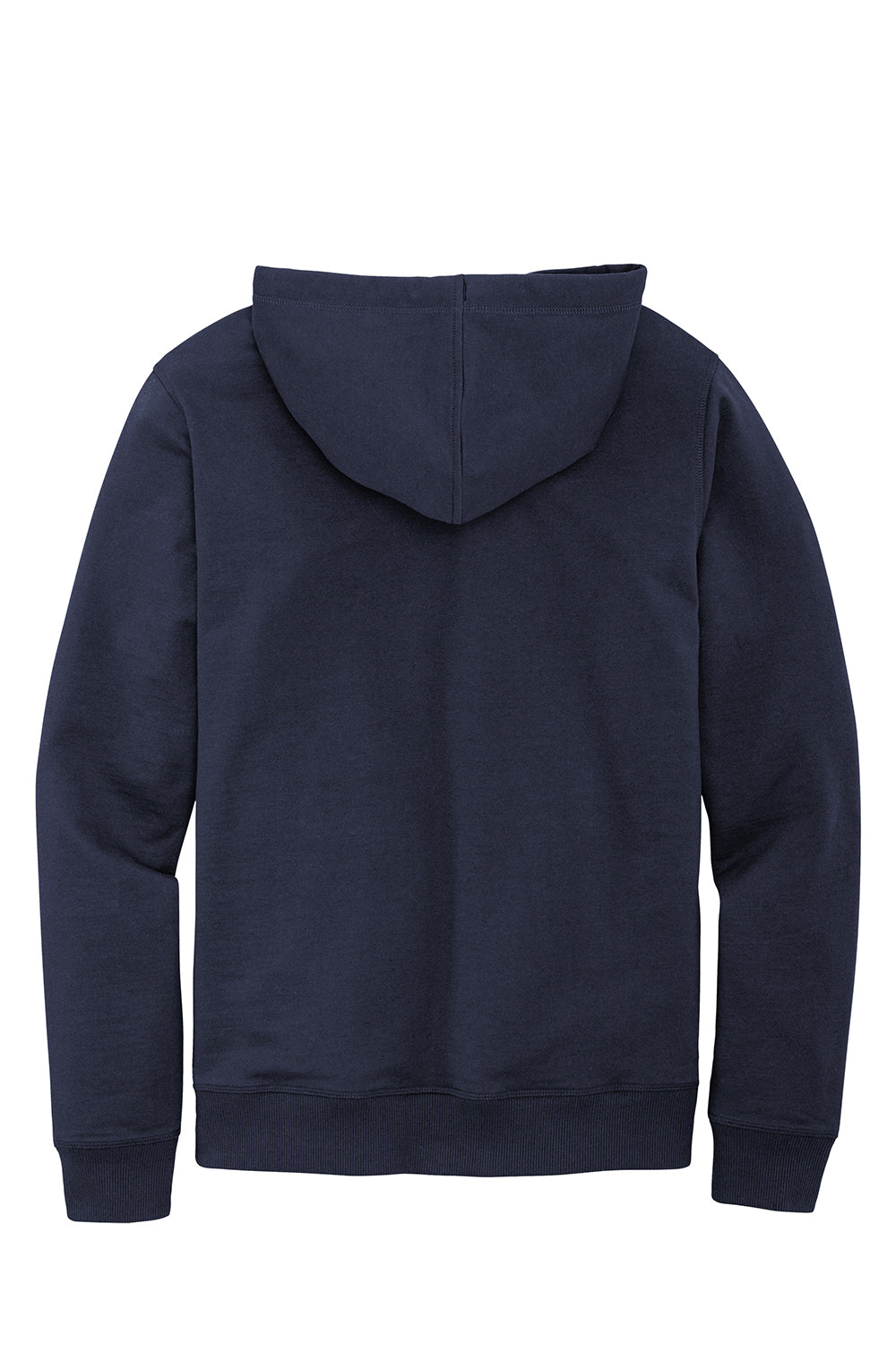 District DT8100 Mens Re-Fleece Hooded Sweatshirt Hoodie True Navy Blue Flat Back