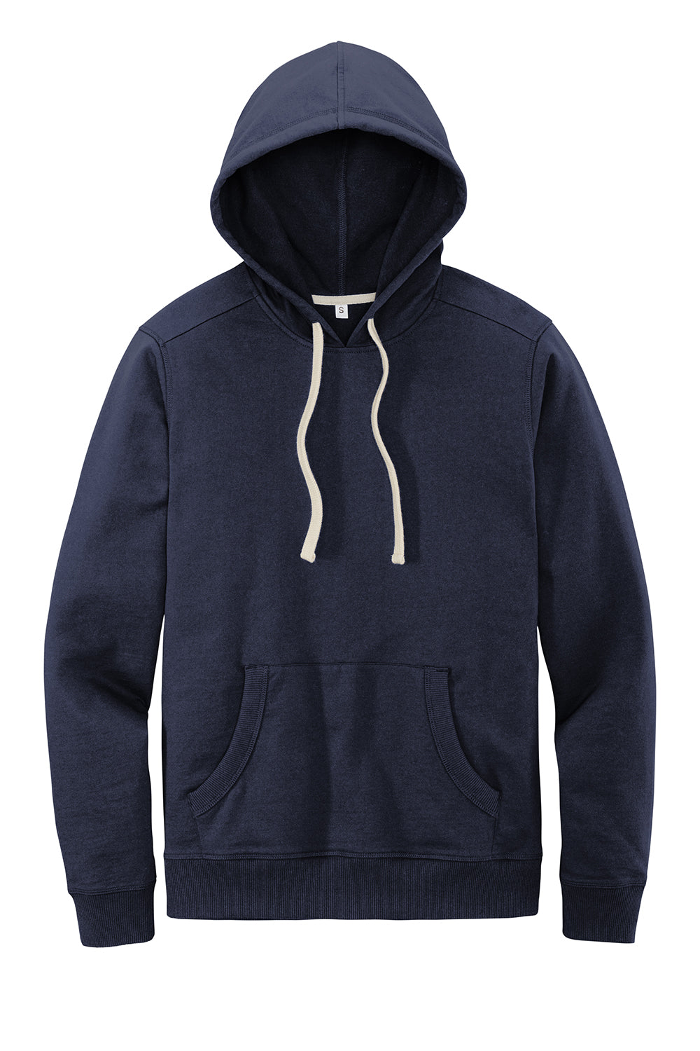 District DT8100 Mens Re-Fleece Hooded Sweatshirt Hoodie True Navy Blue Flat Front