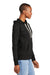 District DT8101 Womens Re-Fleece Hooded Sweatshirt Hoodie Black Model Side