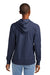 District DT8101 Womens Re-Fleece Hooded Sweatshirt Hoodie Heather Navy Blue Model Back