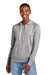 District DT8101 Womens Re-Fleece Hooded Sweatshirt Hoodie Heather Light Grey Model Front