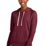 District Womens Re-Fleece Hooded Sweatshirt Hoodie - Heather Maroon