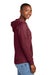 District DT8101 Womens Re-Fleece Hooded Sweatshirt Hoodie Heather Maroon Model Side