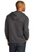 District DT8102 Mens Re-Fleece Full Zip Hooded Sweatshirt Hoodie Heather Charcoal Grey Model Back