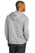 District DT8102 Mens Re-Fleece Full Zip Hooded Sweatshirt Hoodie Heather Light Grey Model Back