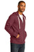 District DT8102 Mens Re-Fleece Full Zip Hooded Sweatshirt Hoodie Heather Maroon Model 3q