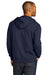 District DT8102 Mens Re-Fleece Full Zip Hooded Sweatshirt Hoodie True Navy Blue Model Back