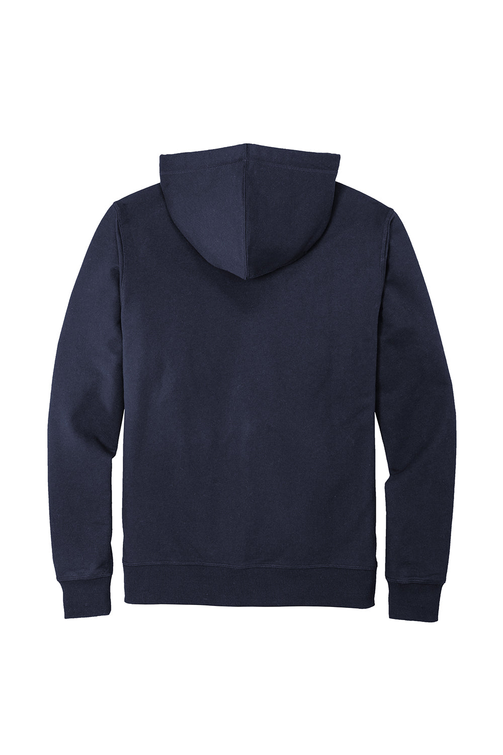 District DT8102 Mens Re-Fleece Full Zip Hooded Sweatshirt Hoodie True Navy Blue Flat Back