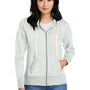 District Womens Re-Fleece Full Zip Hooded Sweatshirt Hoodie - Ash Grey