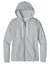 District DT8103 Womens Re-Fleece Full Zip Hooded Sweatshirt Hoodie Heather Light Grey Flat Front