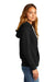 District DT8103 Womens Re-Fleece Full Zip Hooded Sweatshirt Hoodie Black Model Side