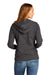 District DT8103 Womens Re-Fleece Full Zip Hooded Sweatshirt Hoodie Heather Charcoal Grey Model Back