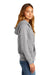 District DT8103 Womens Re-Fleece Full Zip Hooded Sweatshirt Hoodie Heather Light Grey Model Side