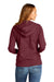 District DT8103 Womens Re-Fleece Full Zip Hooded Sweatshirt Hoodie Heather Maroon Model Back