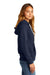 District DT8103 Womens Re-Fleece Full Zip Hooded Sweatshirt Hoodie True Navy Blue Model Side