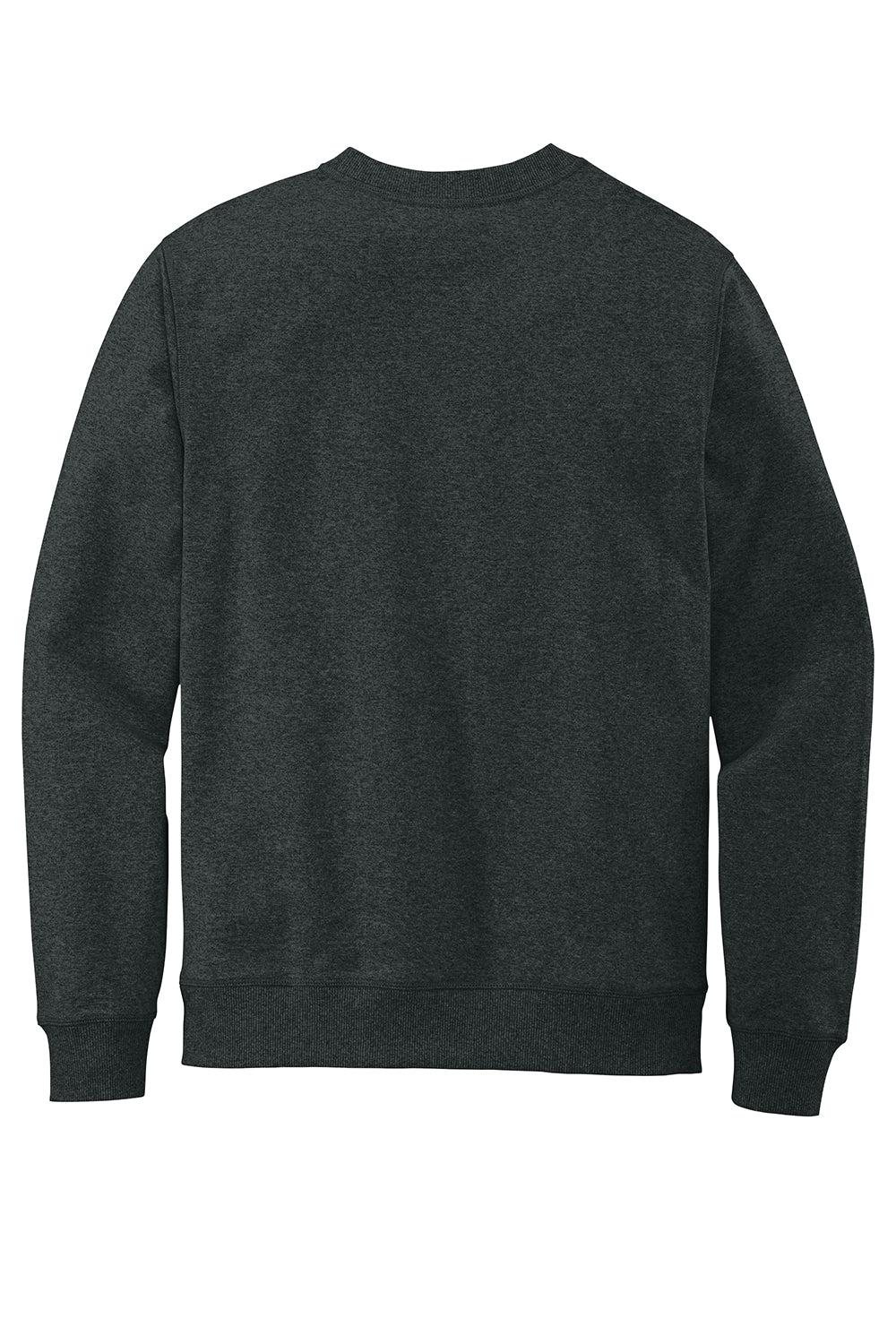 District DT8104 Mens Re-Fleece Crewneck Sweatshirt Heather Charcoal Grey Flat Back