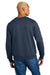 District DT8104 Mens Re-Fleece Crewneck Sweatshirt Heather Navy Blue Model Back