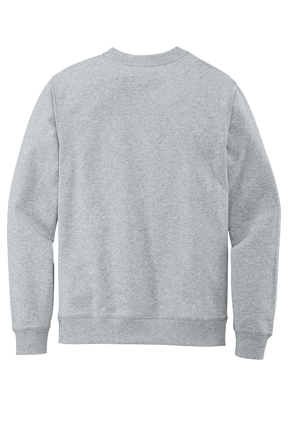 District DT8104 Mens Re-Fleece Crewneck Sweatshirt Heather Light Grey Flat Back