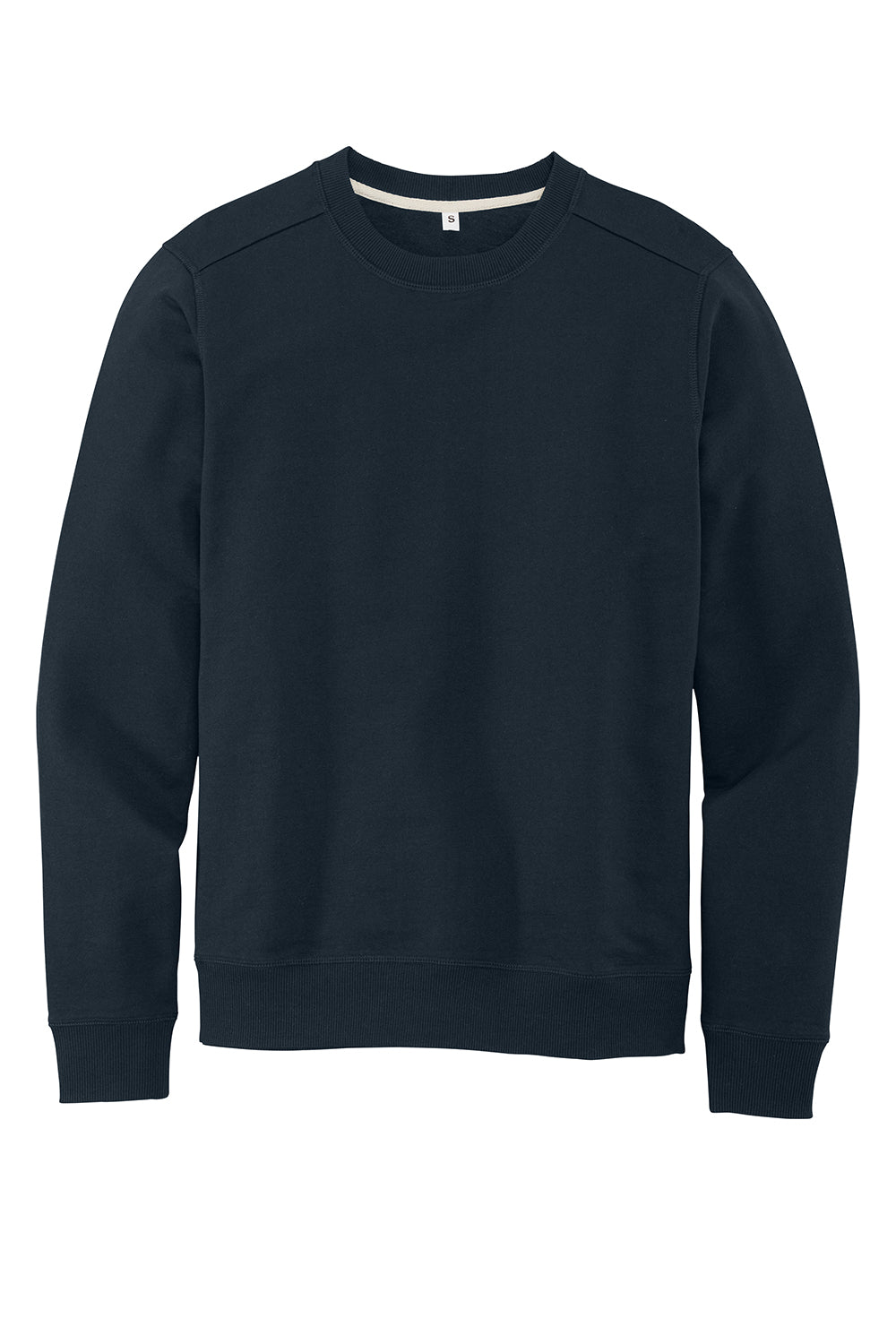 District DT8104 Mens Re-Fleece Crewneck Sweatshirt True Navy Blue Flat Front